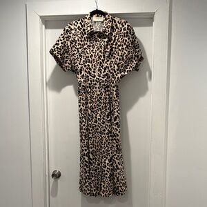 Leopard Print Midi Dress